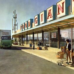 Supermarkets 1950s fashioned clickamericana checking
